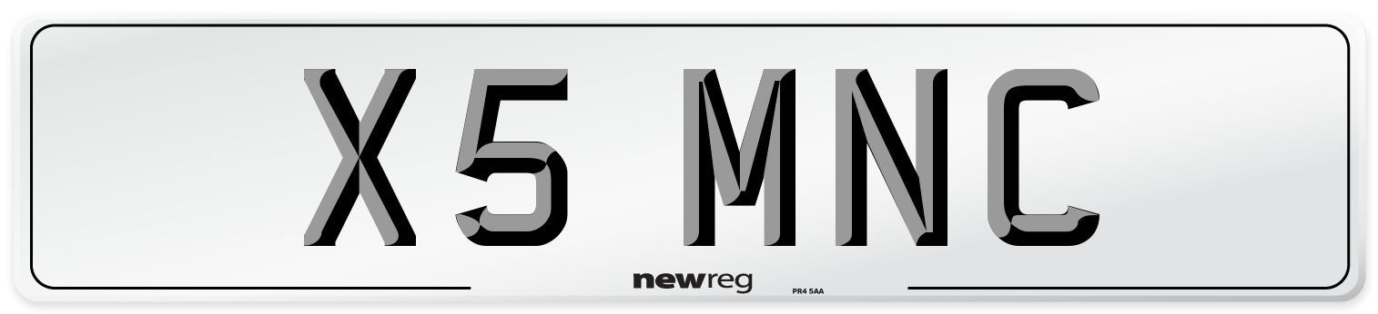 X5 MNC Number Plate from New Reg